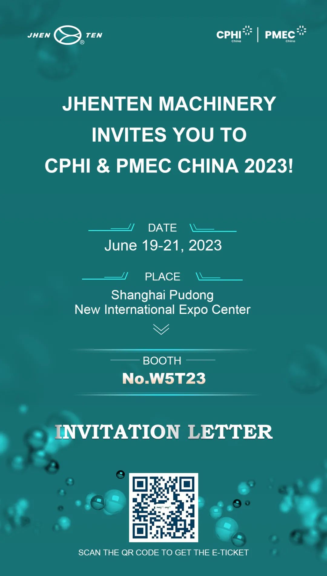 Jhenten Machinery  invites you to CPHI & PMEC China 2023！(圖1)